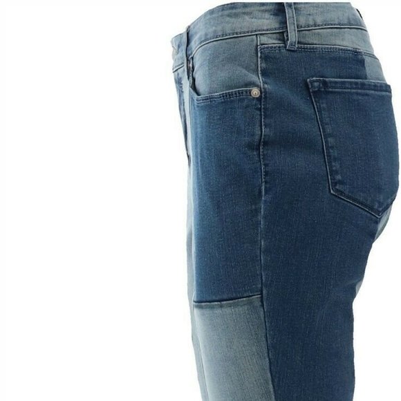 NWT MARTHA STEWART SEAMED PANEL LIGHT INDIGO ANKLE JEANS 22P - Picture 4 of 12